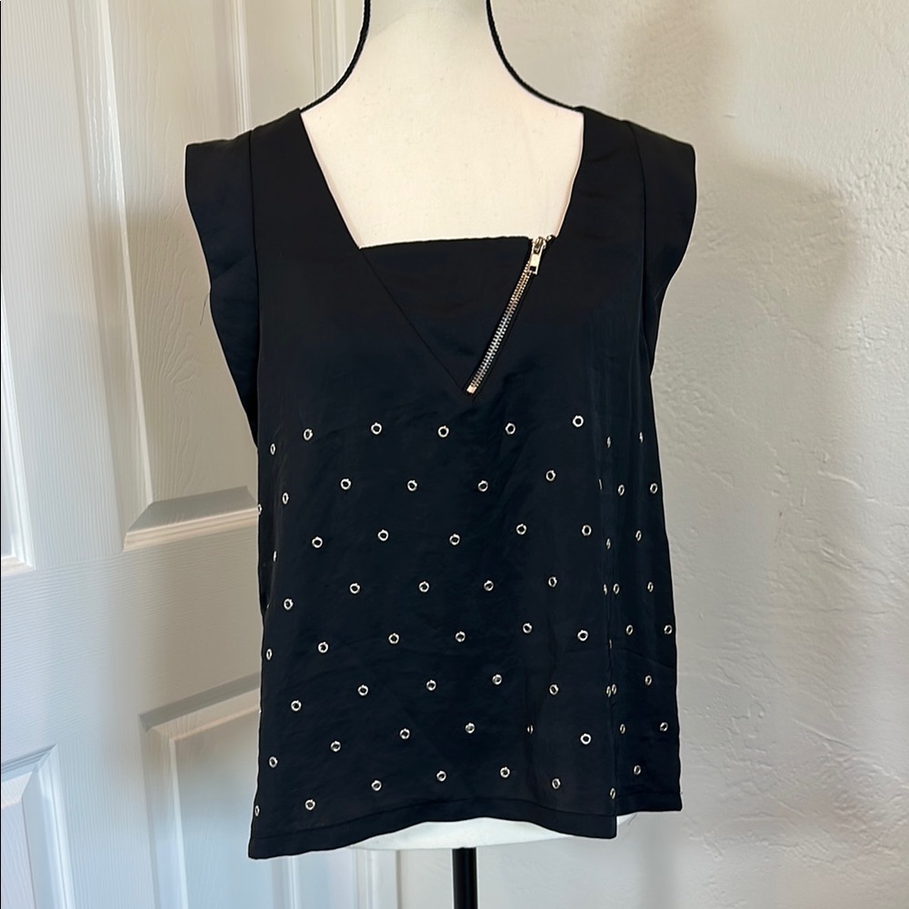 Ark & Co Black and Metal Eyelet Tank Top.